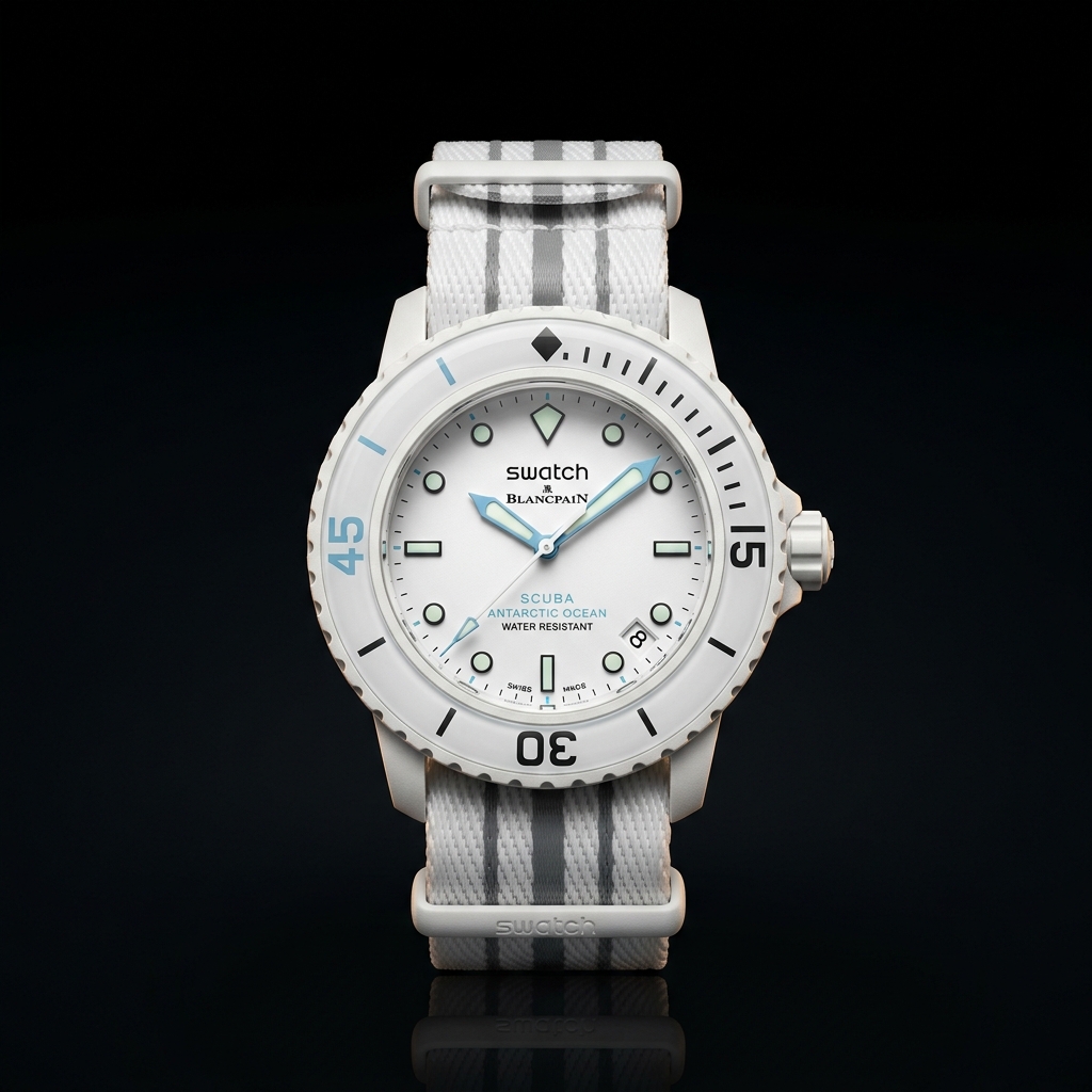 Swatch x Blancpain Bioceramic Scuba Fifty Fathoms — Antarctic Ocean